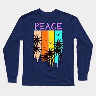Peace: Palms And Seagulls Long Sleeve T-Shirt